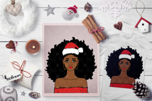 Christmas Afro Girl, Santa Claus Hat for Crafts