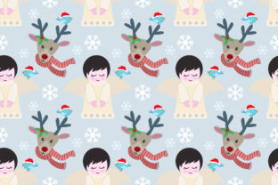 Christmas Angle and Reindeer Pattern
