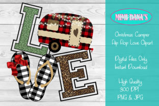 Christmas Camper Flip Flop Love Clipart for Crafts