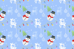 Christmas Pattern Santa Snowman and Deer