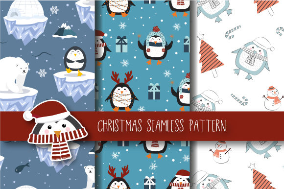 Christmas Seamless Pattern Penguin