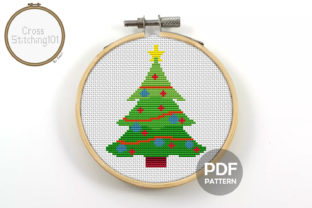 Christmas Tree Modern Cross Stitch for Branding