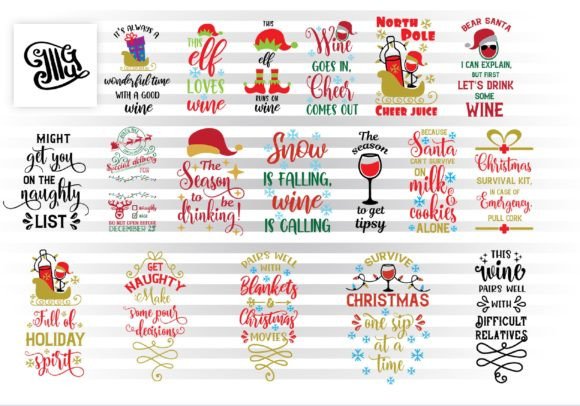 Christmas Wine Bag Bundle for Crafts
