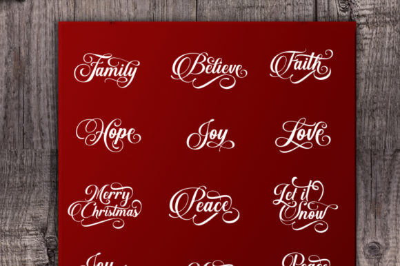 Christmas Word Art Collection for Crafts