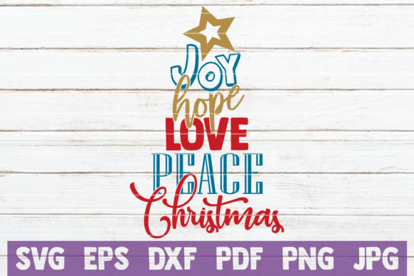 Joy Hope Love Peace Christmas Tree