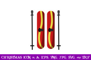 Skis Christmas Icon: A Modern Graphic Design Asset for Seasonal Content